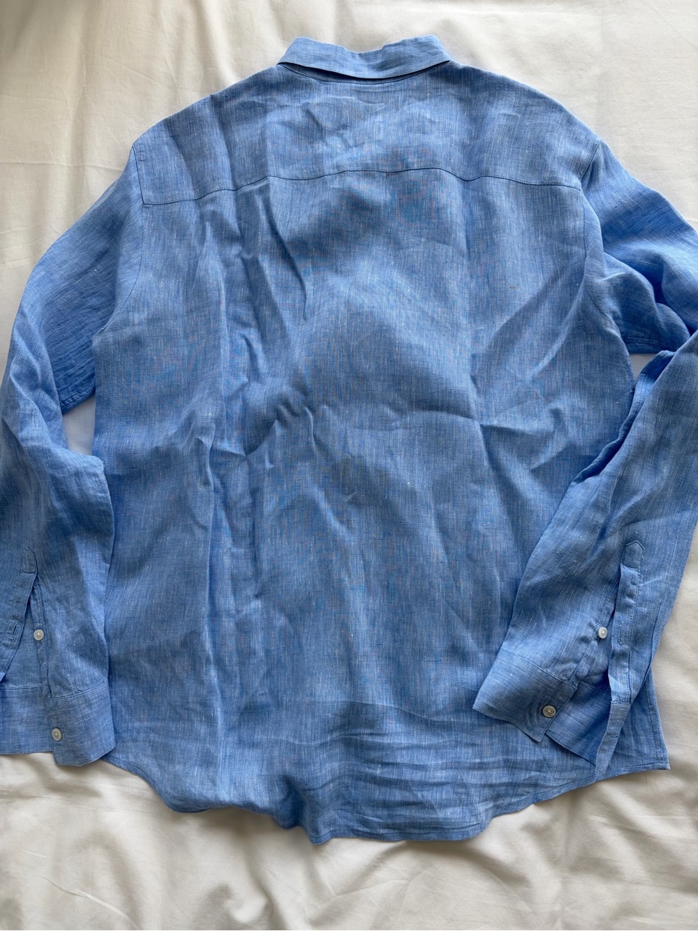 Club Monaco Light Blue Linen Button-Down Shirt - Picture 6 of 6